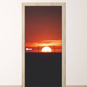 Naklejka samoprzylepna na drzwi zachód słóńca 5608
