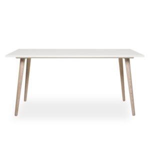 Stół nierozkładany. Göteborg 160 x 90 x 75 cm, biały mat, nóżki dąb sonoma