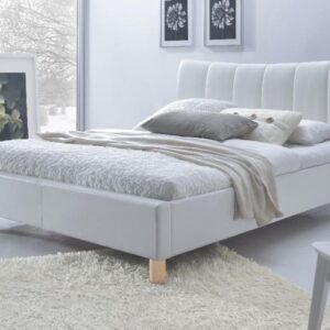 Sandy łóżko tapicerowane 160x200 cm białe
