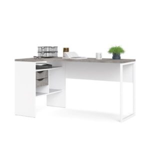 Function 118 biurko narożne biały/beton