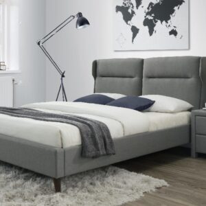 Santino tapicerowane łóżko 160x200 cm szare